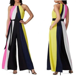 Great Jones Wide Leg Color Block Jumpsuit, Sleeveless, Pockets, size XS.‎